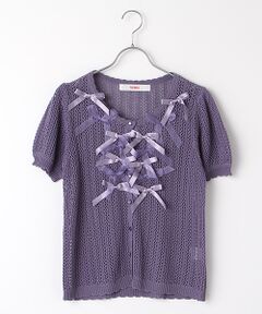 PINK HOUSE / ピンクハウス カーディガン・ボレロ | リボンモチーフいっぱいカーディガン