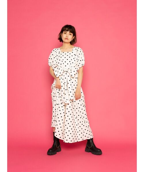 little sunny bite×PINK HOUSE coin dot one piece