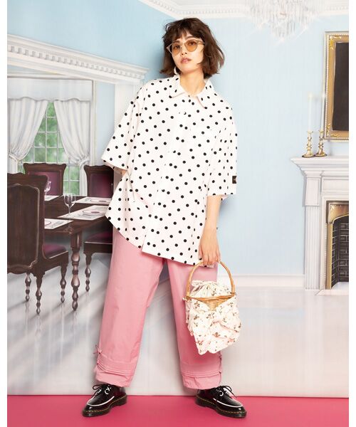 little sunny bite×PINK HOUSE coin dot shirt blouse