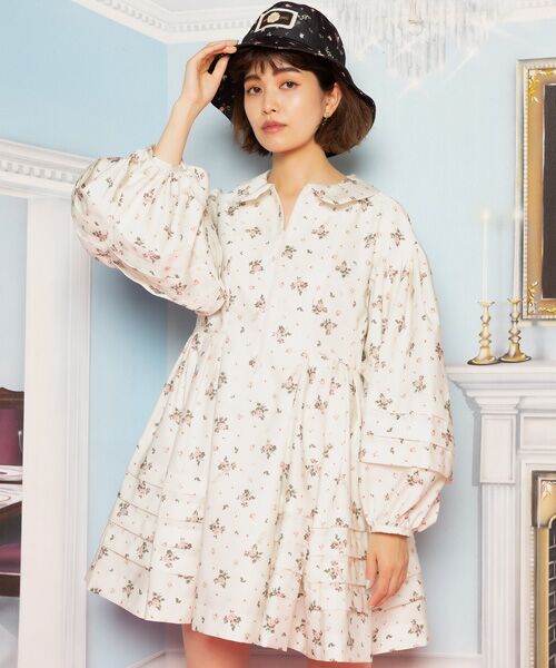 little sunny bite×PINK HOUSE lsb floral print blouse