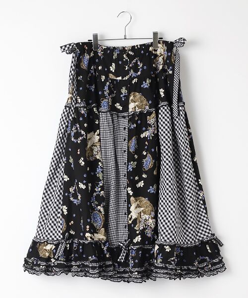 日本直営店 極美品 PINK HOUS ブルーベリーファームプリント スカート