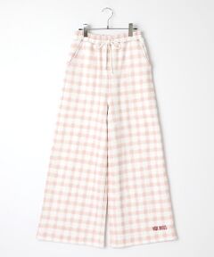 little sunny bite×PINK HOUSE hand drawing checker pants