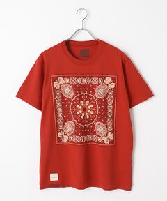 バンダナプリントアップリケＴシャツ