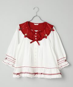 PINK HOUSE / ピンクハウス シャツ・ブラウス | イチゴモチーフ付き配色ブラウス