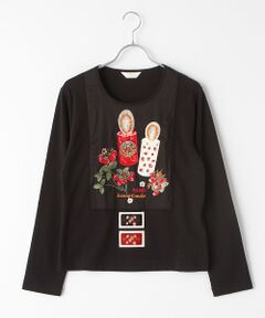 PINK HOUSE / ピンクハウス カットソー | スカーレットキャンドル刺繍入りカットソー