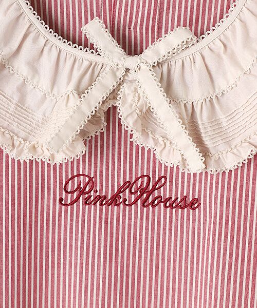 【美品】ピンクハウス　ワンピース　マキシ丈　白襟　レース　リボン　大きいサイズ