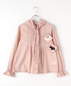 PINK HOUSE / ピンクハウス シャツ・ブラウス | スコッチテリア刺繍ワッペン付きフードブラウス