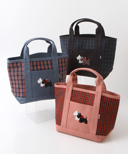 PINK HOUSE / ピンクハウス トートバッグ | スコッチテリア刺繍入りタータンチェック使いバッグ | 詳細7