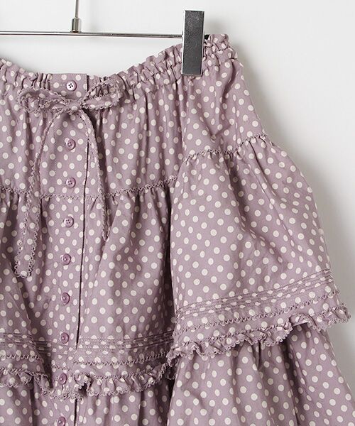 ファッションピンクハウス　水玉三段フリルプリントスカート