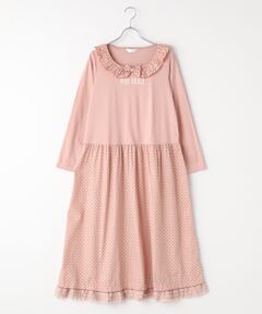 PINK HOUSE / ピンクハウス ロング・マキシ丈ワンピース | 水玉プリント使いスムースワンピース