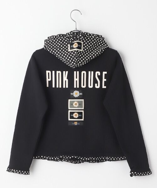 PINK HOUSE / ピンクハウス パーカー | 水玉プリントフード付きスナップカーディガン | 詳細1