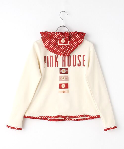 PINK HOUSE / ピンクハウス パーカー | 水玉プリントフード付きスナップカーディガン | 詳細3