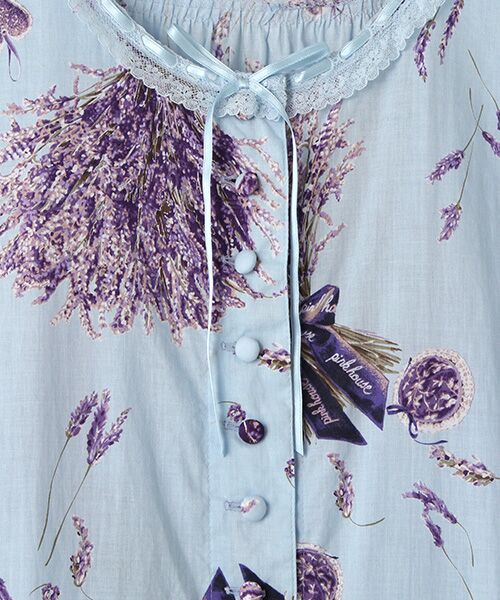 ピンクハウス 花柄 ロングスカート リボン紫