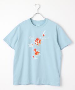 琉金と丹頂プリントＴシャツ