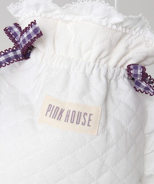 PINK HOUSE / ピンクハウス ショルダーバッグ | ラベンダー刺繍入りキルティングポシェット | 詳細7