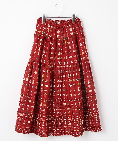 いいスタイル 307ピンクハウスりんごトリスの茶色いスカート スカート 