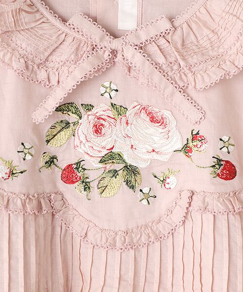 【美品】ピンクハウス 薄荷 ラズベリー刺繍使い 豪華ブラウス
