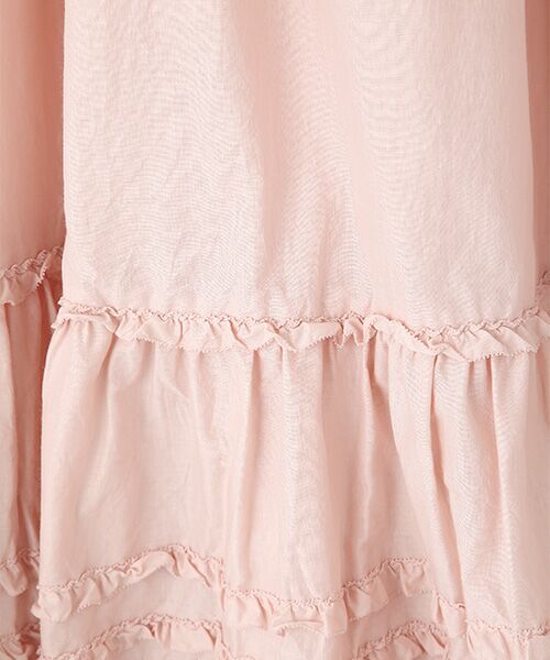 ピンクハウス 綿ローン 重ね着風 くすみピンク ミディ丈 スカート