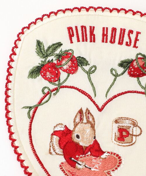 【新品】PINK HOUSE♡ルドゥーテシリーズ♡薔薇刺繍入りワッペン付き長トレ