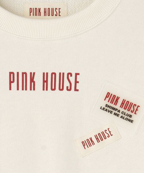 ピンクハウス PINKHOUSE ロゴ ワッペン トレーナー ホワイト