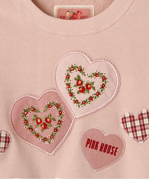 ●Rambling Hearts刺繍ハートワッペン付きトレーナー