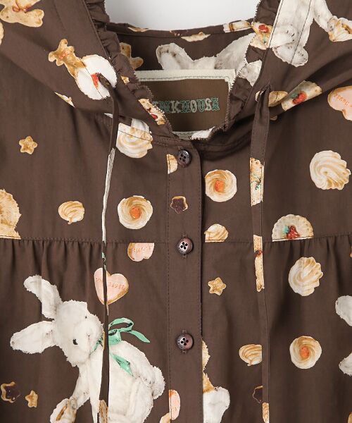 PINK HOUSE / ピンクハウス チュニック | クッキーラビッツプリントフードブラウス | 詳細1