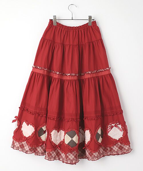 商品ピンクハウス 裾にワッペンがいっぱいロングスカート スカート