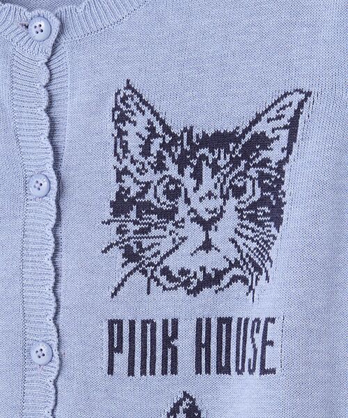 PINK HOUSE / ピンクハウス カーディガン・ボレロ | 書斎の猫たち柄ニットカーディガン | 詳細7