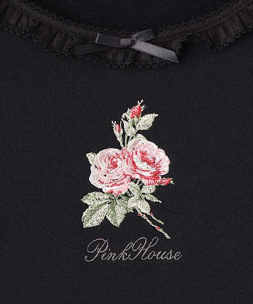 PINK HOUSE / ピンクハウス ロング・マキシ丈ワンピース | ブロッサムローズ刺繍スウェットワンピース | 詳細1