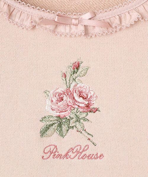 PINK HOUSE / ピンクハウス ロング・マキシ丈ワンピース | ブロッサムローズ刺繍スウェットワンピース | 詳細3