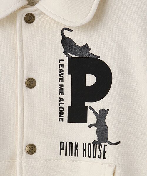 PINK HOUSE / ピンクハウス カーディガン・ボレロ | ●キャットシルエットロゴプリントスウェットカーディガン | 詳細2