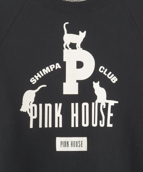 PINK HOUSE / ピンクハウス スウェット | キャットシルエットロゴプリントトレーナー | 詳細1