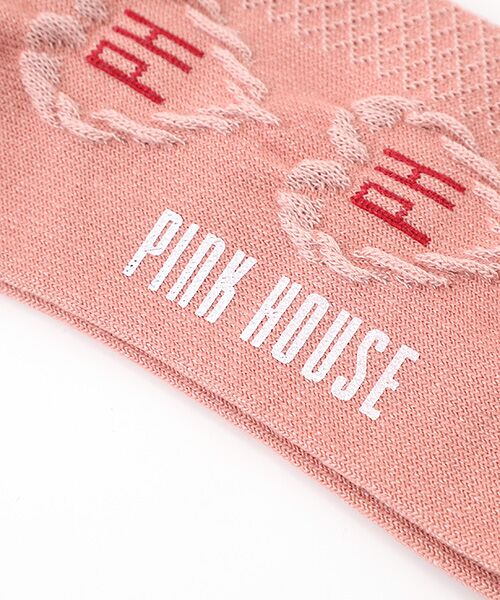 PINK HOUSE / ピンクハウス ソックス | ロゴ入りハートモチーフ柄ソックス | 詳細3