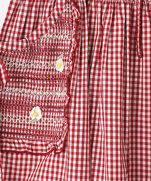 PINK HOUSE / ピンクハウス ロング・マキシ丈スカート | スモッキング刺繍使いギンガムチェックスカート | 詳細2