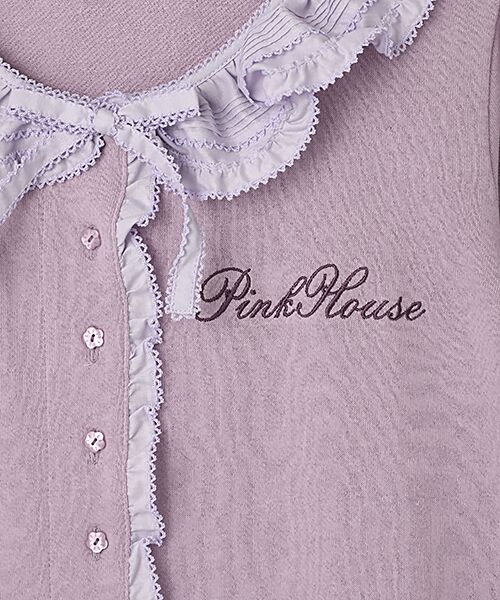 PINK HOUSE / ピンクハウス カーディガン・ボレロ | ローンフリル襟付きガーゼ裏毛カーディガン | 詳細3