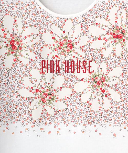 PINK HOUSE / ピンクハウス カットソー | ●マーブルローズプリント使いカットソー | 詳細2