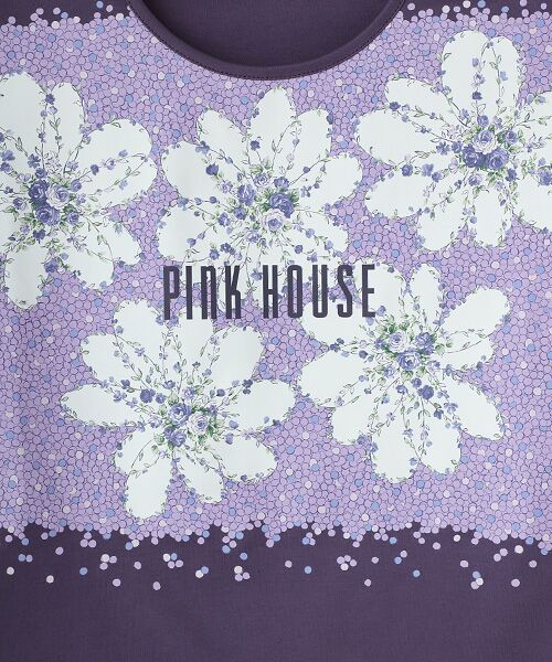 PINK HOUSE / ピンクハウス カットソー | マーブルローズプリント使いカットソー | 詳細6