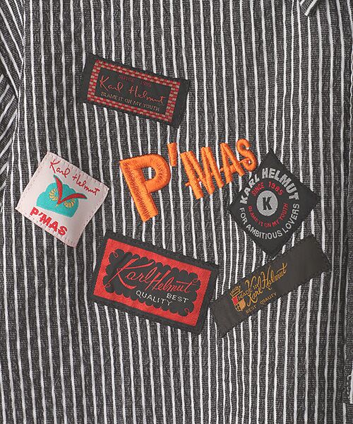 PINK HOUSE / ピンクハウス ポロシャツ | 【P'MAS×Karl Helmut】ロゴ刺繍ストライプポロシャツ | 詳細1