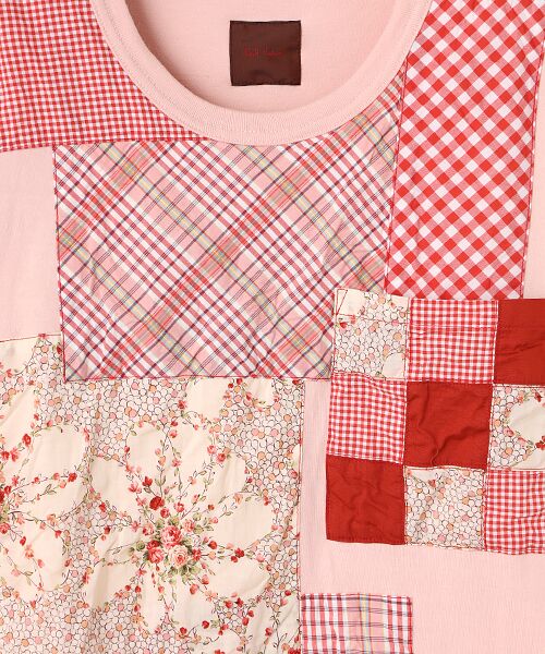PINK HOUSE / ピンクハウス Tシャツ | マーブルローズプリントパッチワークTシャツ | 詳細3