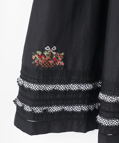 PINK HOUSE / ピンクハウス ロング・マキシ丈スカート | クロスステッチ刺繍使いスカート | 詳細1
