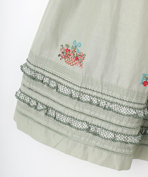 PINK HOUSE / ピンクハウス ロング・マキシ丈スカート | クロスステッチ刺繍使いスカート | 詳細8