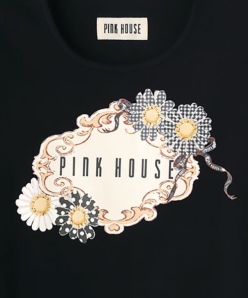 PINK HOUSE / ピンクハウス カットソー | ひな菊コサージュプリントカットソー | 詳細1
