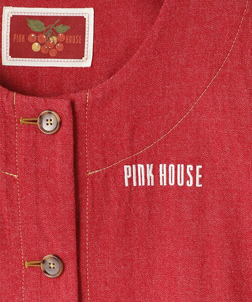 PINK HOUSE / ピンクハウス ロング・マキシ丈ワンピース | ロゴ刺繍デニムワンピース | 詳細7