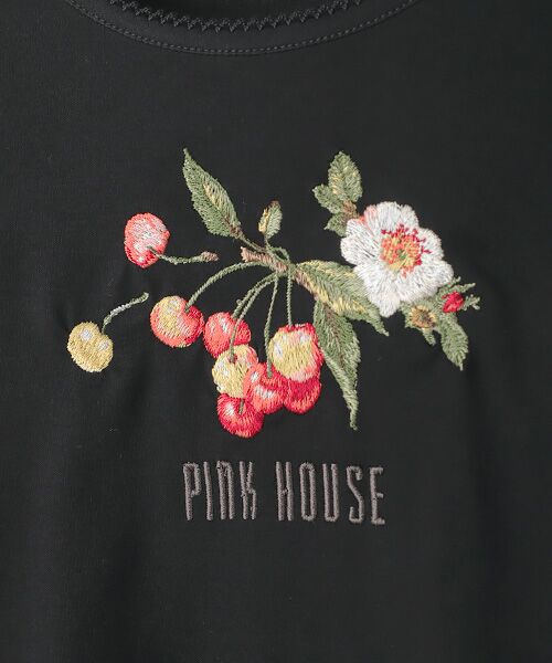 PINK HOUSE / ピンクハウス カットソー | 野ばらとチェリー刺繍カットソー | 詳細1