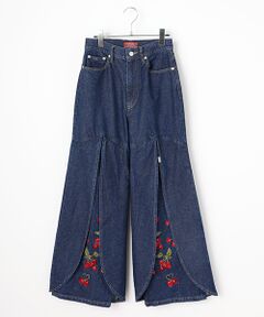 kotohayokozawa×PINK HOUSE CHERRY EMBROIDERY JEANES