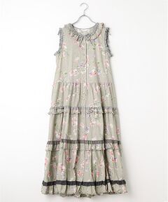スイートピープリントノースリーブワンピース