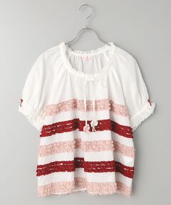 PINK HOUSE / ピンクハウス シャツ・ブラウス | 配色フリルローンブラウス