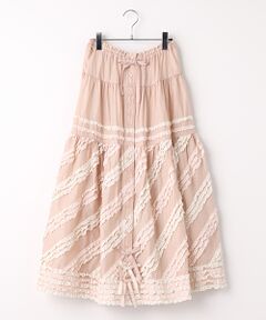PINK HOUSE / ピンクハウス ロング・マキシ丈スカート | 配色フリルローンスカート
