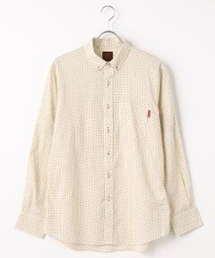 水玉ロータリープリントシャツブラウス