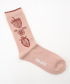 ウィンターフォレストトリート柄ソックス （ソックス）｜PINK